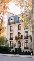 A grand mansion stands proudly at dusk, featuring stunning architecture, surrounded by lush landscaping and a serene pool, creating a peaceful and sophisticated atmosphere.