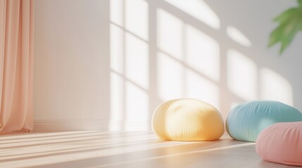 Cozy and Inviting Living Space with Colorful Bean Bags