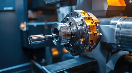 Fototapeta premium A clean and efficient industrial machine creating parts with precision.