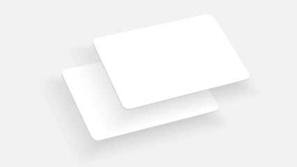 Premium White Gift Card and RFID Keycard Design Template for Hotels and Apartments. Personal and Company ID Card Mockup and Branding Solutions. Vector.