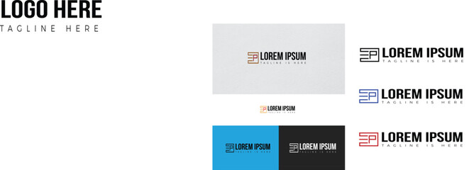 Business logo, letter marks EP logo , red black logo