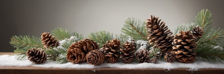 Festive New Year Banner with Ornaments and Garland