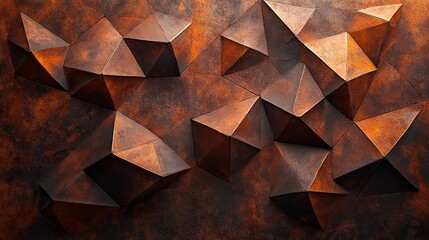 Geometric shapes in mocha mousse hues create a modern, stylish backdrop that enhances any interior design setting