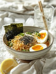 authentic japanese food made from delicious ramen noodle soup for background and wallpaper