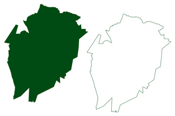 Matachi municipality (Free and Sovereign State of Chihuahua, Mexico, United Mexican States) map vector illustration, scribble sketch Matachí map