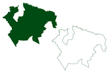 Morelos municipality (Free and Sovereign State of Chihuahua, Mexico, United Mexican States) map vector illustration, scribble sketch Morelos map