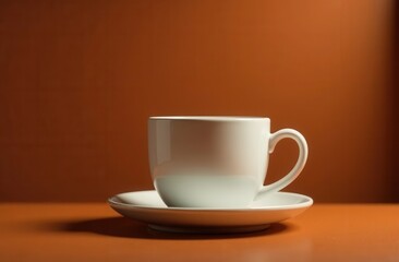 Obraz premium cup of coffee on brown background