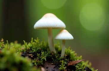 Fototapeta premium mushroom in the grass with blurred background
