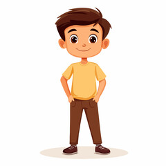 Obraz premium Colorful Young Boy Kid Cartoon Male Character Vector Illustration for Design Projects