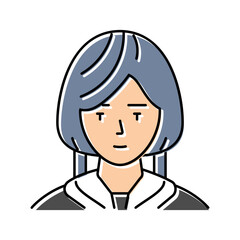 avatar japan school girl color icon vector. avatar japan school girl sign. isolated symbol illustration