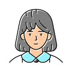 girl avatar japanese color icon vector. girl avatar japanese sign. isolated symbol illustration