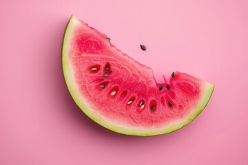 Creative watermelon slice on pink background for marketing and design.