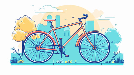 Detailed vector illustration of a single bicycle on white background