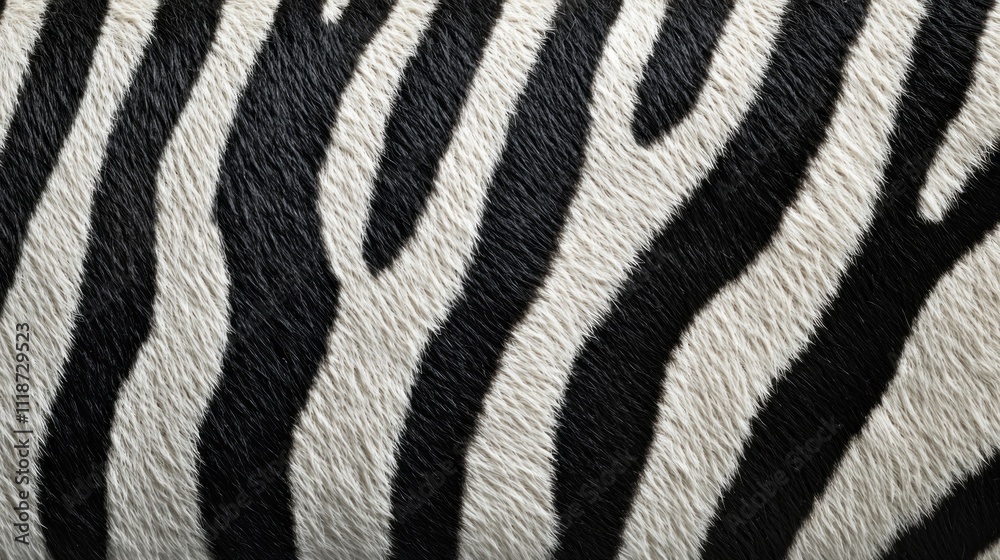 Poster the captivating texture of zebra fur showcases dark and light stripes interwoven in a mesmerizing pa