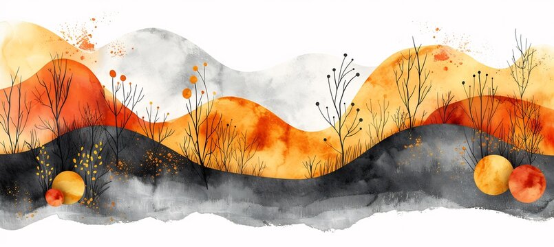 Curved organic shapes representing family outline using flowing wavy lines soft colors to create a relaxed peaceful vibe leaving room for creativity and additional design elements