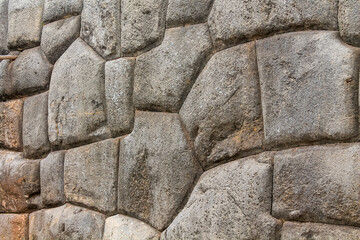 Peru historical sights in the Sacred Valley of Incas near Cusco. Peruvian history Inca empire pre-colombian era architecture, stone walls, fortress and terraces