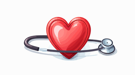 Heart Pulse Care Symbol with Stethoscope for Medical Professionals