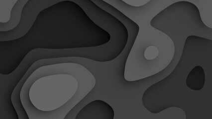 dark wavy liquid topography abstract background surface 3d illustration. Can be used to represent submarine topology on black