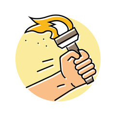 rising temperature gauge progress color icon vector. rising temperature gauge progress sign. isolated symbol illustration