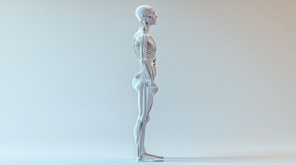A photorealistic image of a persons improved posture and body alignment, highlighting positive physical changes