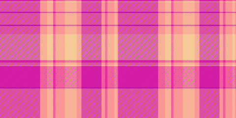 Flowing check fabric background, argyle tartan texture seamless. Open plaid pattern vector textile in red and magenta colors.