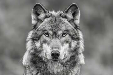 Close up portrait of beautiful and dangerous female wolf.