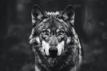 Fototapeta premium Close up portrait of beautiful and dangerous female wolf.