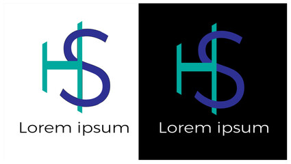 HS LOGO in two colour, letter marks logo
