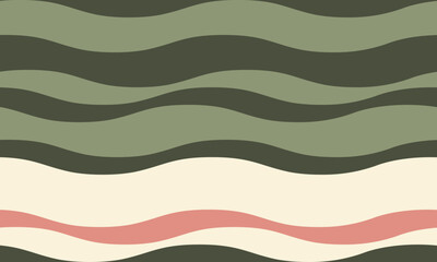 Abstract background with wavy stripes in vibrant colors, creating a rippled, liquid effect. Smooth curves and textured lines add elegance, vitality, and creativity. Ideal for wallpaper or textile.