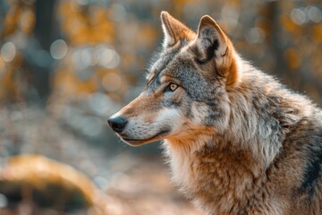 Naklejka premium Grey Wolf Canis lupus Portrait captive animal