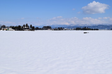 雪国の田園風景 山形県庄内