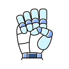 fist robot hand gesture color icon vector. fist robot hand gesture sign. isolated symbol illustration