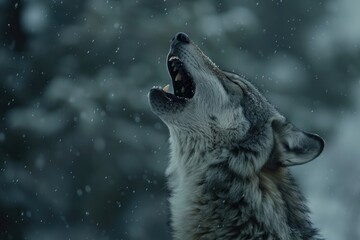 Gray Wolf  Howling Gray Wolf