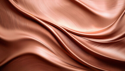 Fototapeta premium Smooth flowing mocha mousse fabric texture with elegant metallic waves