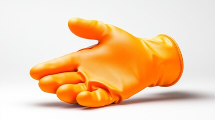A hand icon with a protective glove isolated on a white background. Generative AI