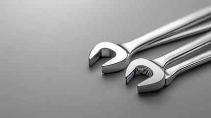 Wrench set in various sizes isolated on a white background. Generative AI