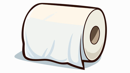 Toilet Paper Cartoon Sticker Vector Illustration for Decoration & DIY Crafts