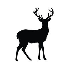 Large elk Deer vector silhouette vector illustration 