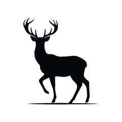 Obraz premium Large elk Deer vector silhouette vector illustration 