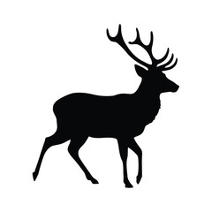 Large elk Deer vector silhouette vector illustration 