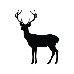 Large elk Deer vector silhouette vector illustration 