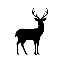 Large elk Deer vector silhouette vector illustration 