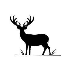Large elk Deer vector silhouette vector illustration 
