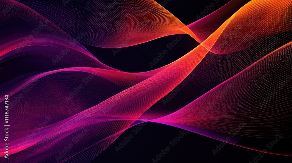 Poster abstract flowing waves in vibrant colors create a dynamic visual experience.