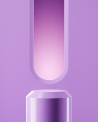 Purple Podium on a purple background for product display 3d render