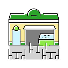 outdoor seating street food cafe color icon vector. outdoor seating street food cafe sign. isolated symbol illustration