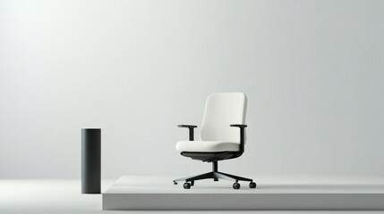 Modern office chair on a minimalist pedestal