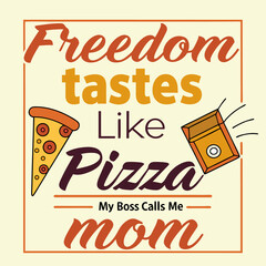 Obraz premium a poster for freedom like pizza like pizza called freedom like boss, a yellow poster with a message that says freedom like pizza