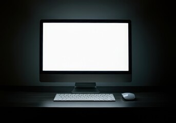 Fototapeta premium Modern computer,laptop with blank screen background.