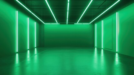 Fototapeta premium Neon Green Interior Design